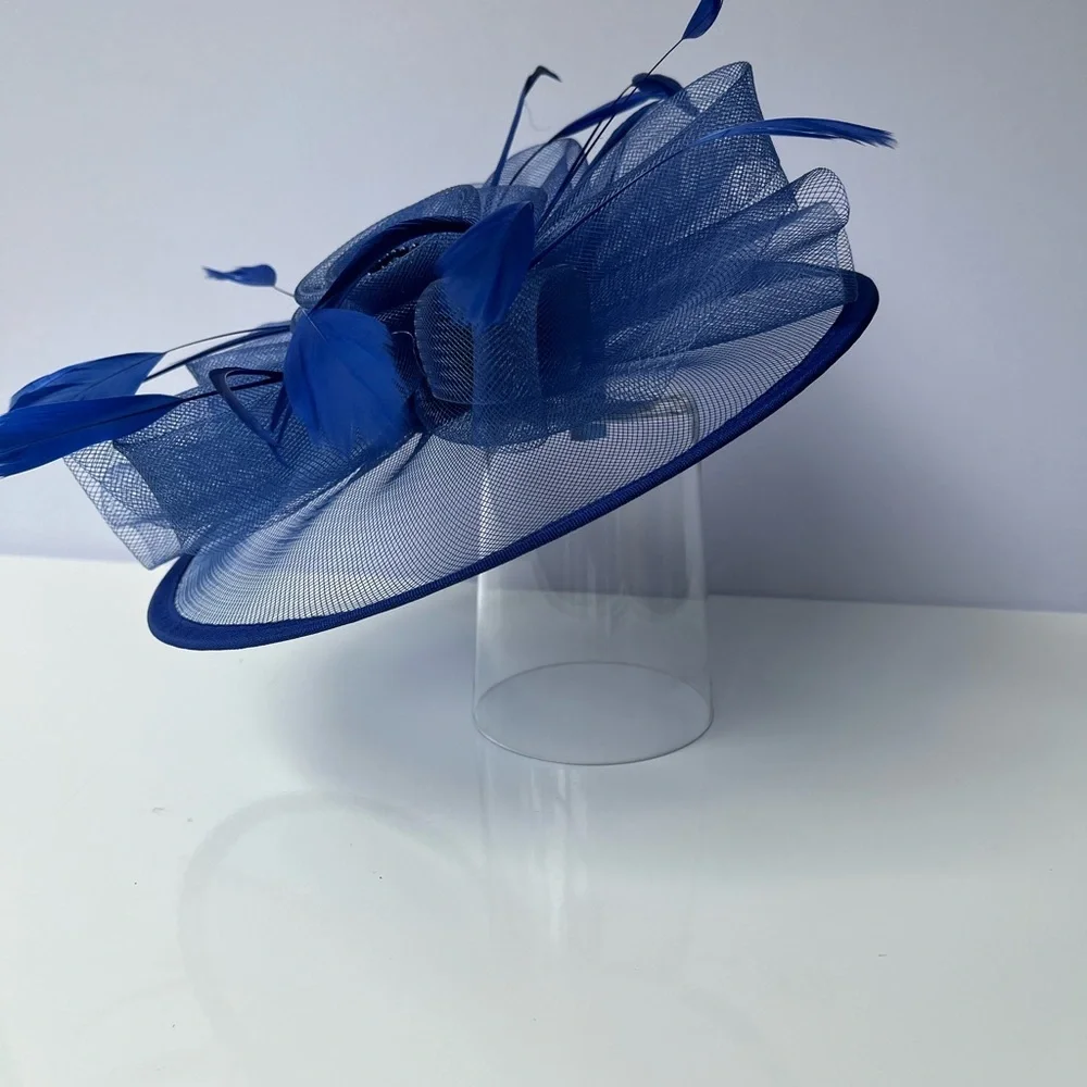 NEW Fascinator Royal Blue Hat - Picture 3 of 12